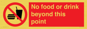 No food or drink beyond this point